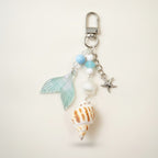 Mermaid Tail Shell Starfish Beaded Keychain Charm – jewelry (view 1)