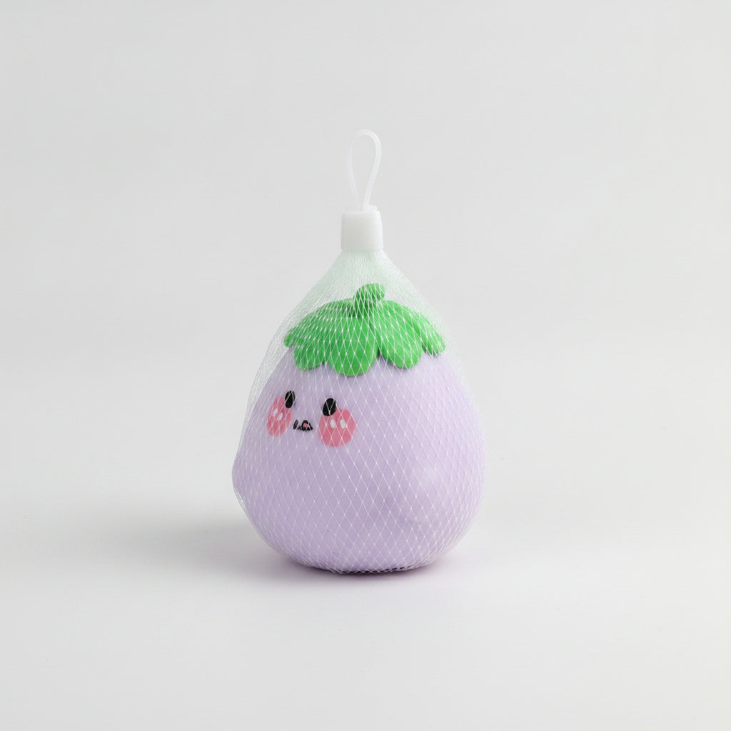 Smiling Eggplant Mesh Squishy - Lavender