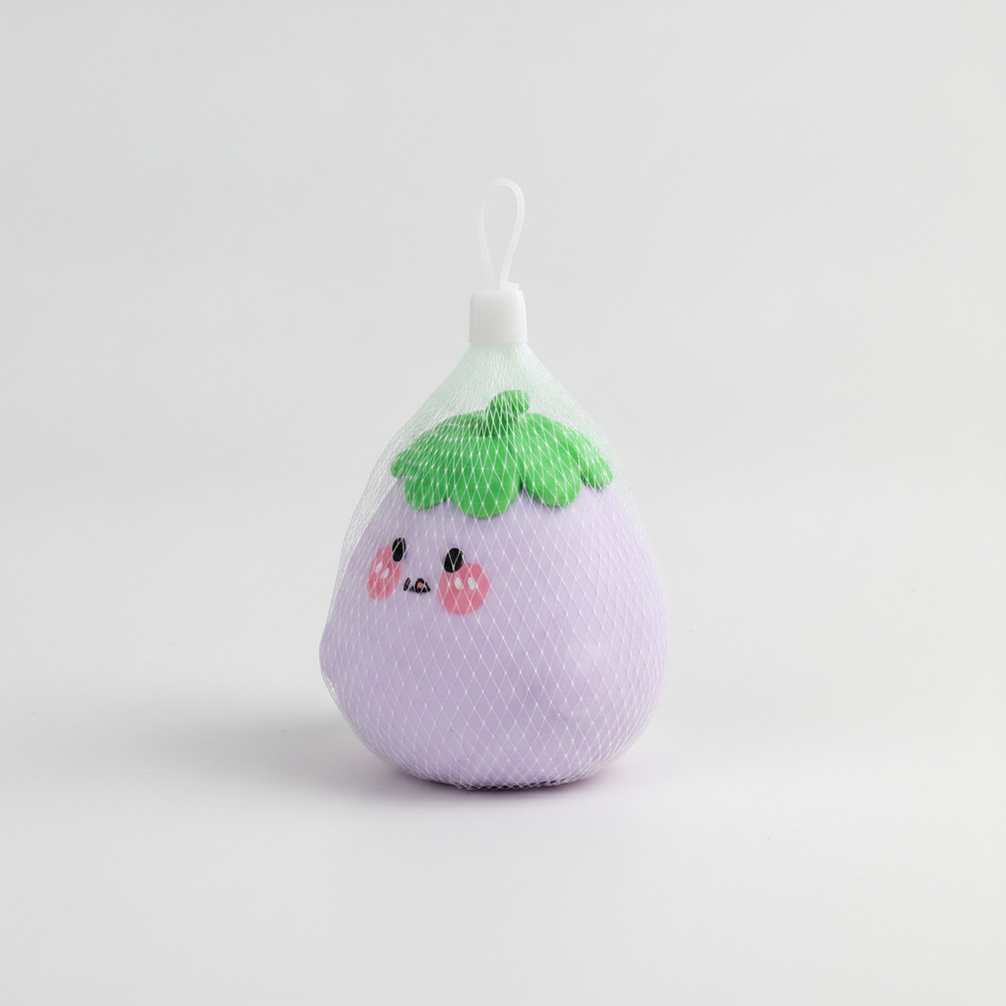 Smiling Eggplant Mesh Squishy - Lavender