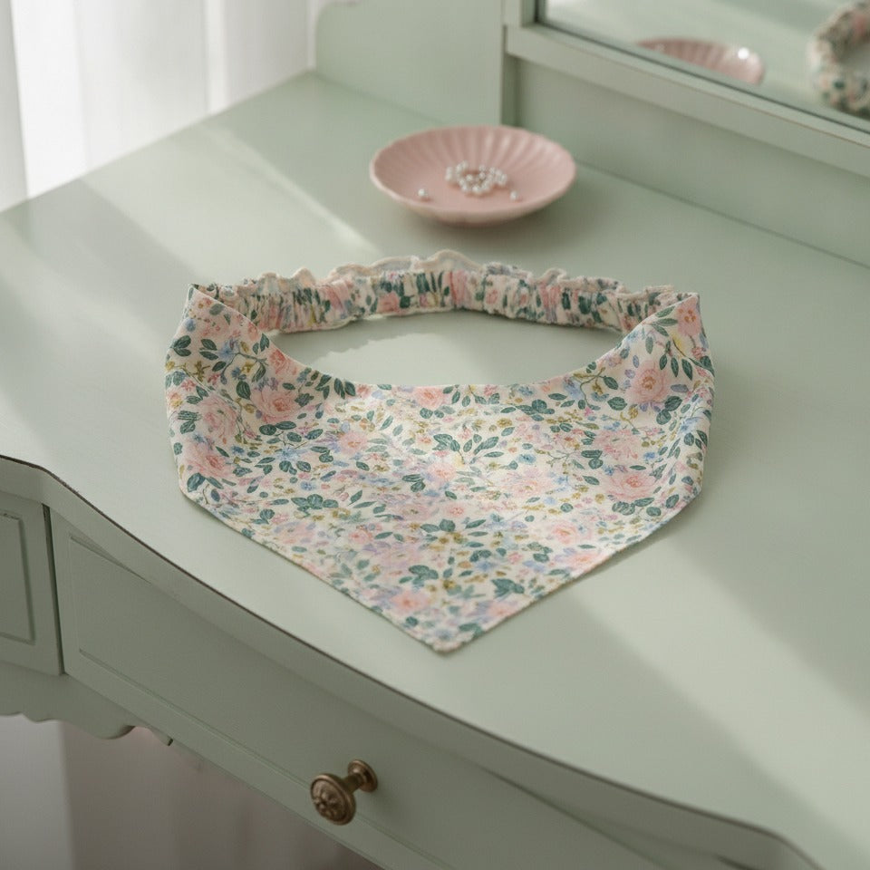 Padded Floral Headband - Peach Floral