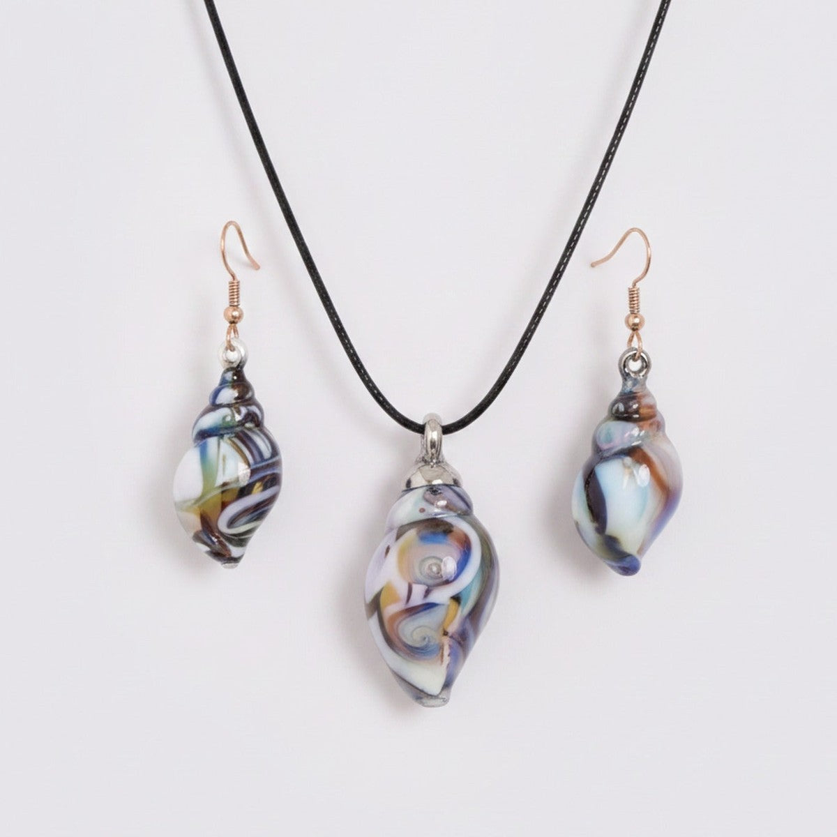 Iridescent Shell Pearl Earring & Necklace Set – jewelry (view 1)
