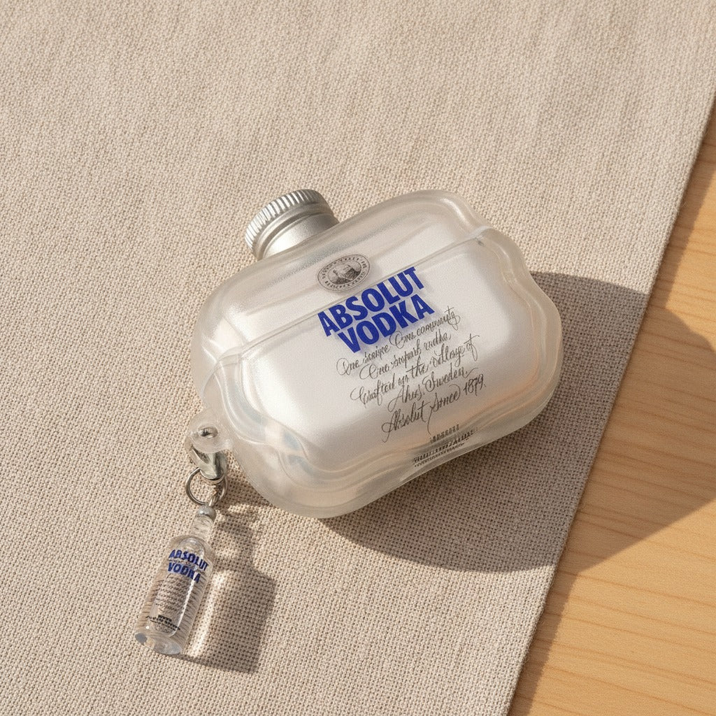 Vodka Bottle Earbud Case - Clear (for AirPods Pro 2)