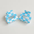 Hair Claws Colorblock Set Pack - Blue White Stripe 5cm – hair accessories (view 1)
