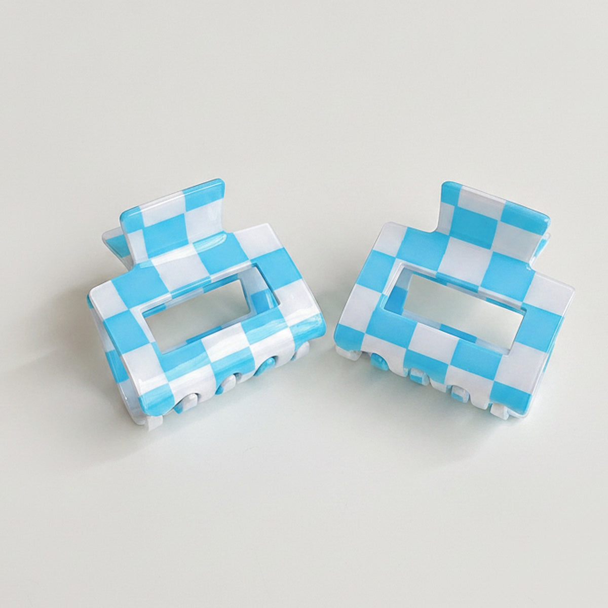 Hair Claws Colorblock Set Pack - Blue White Stripe 5cm – hair accessories (view 1)