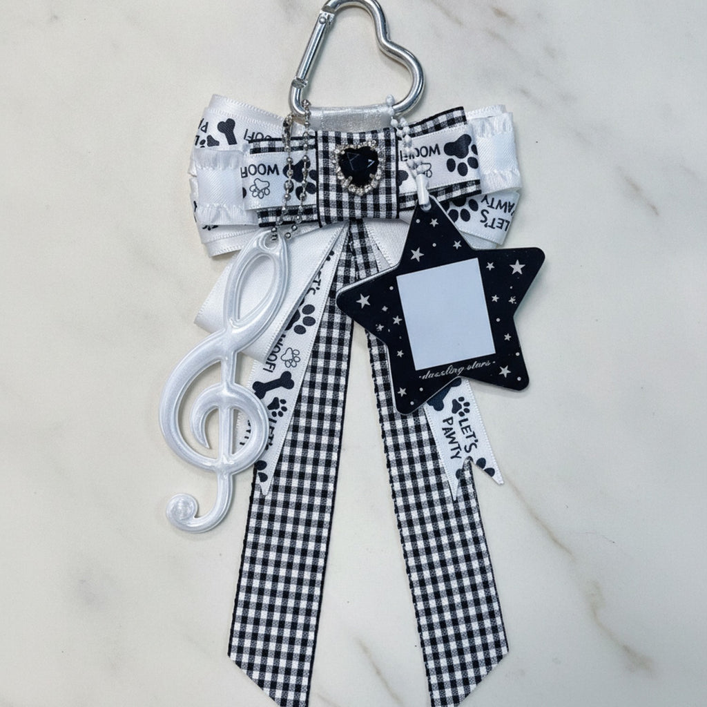 Dreamy Star Bow Bag Charm - White