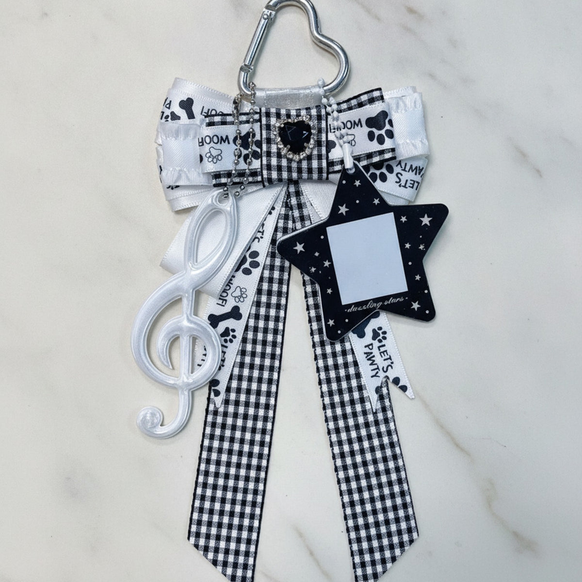 Dreamy Star Bow Bag Charm - White