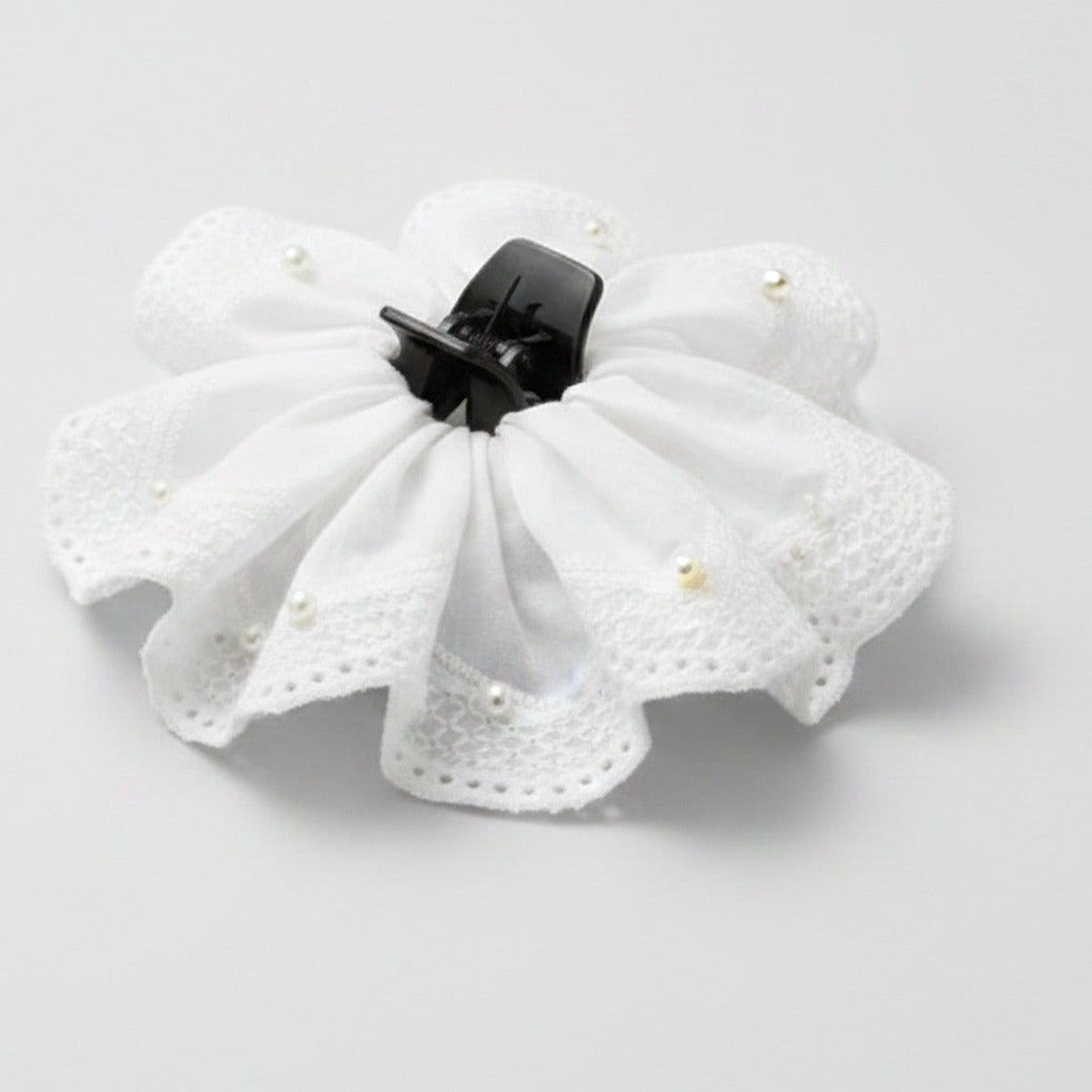 White Lace Flower Hair Claw Clip – hair accessories (view 1)