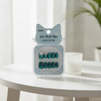Metallic Press-On Nail Set - Teal Shimmer