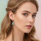 Turquoise Tassel Fringe Earrings