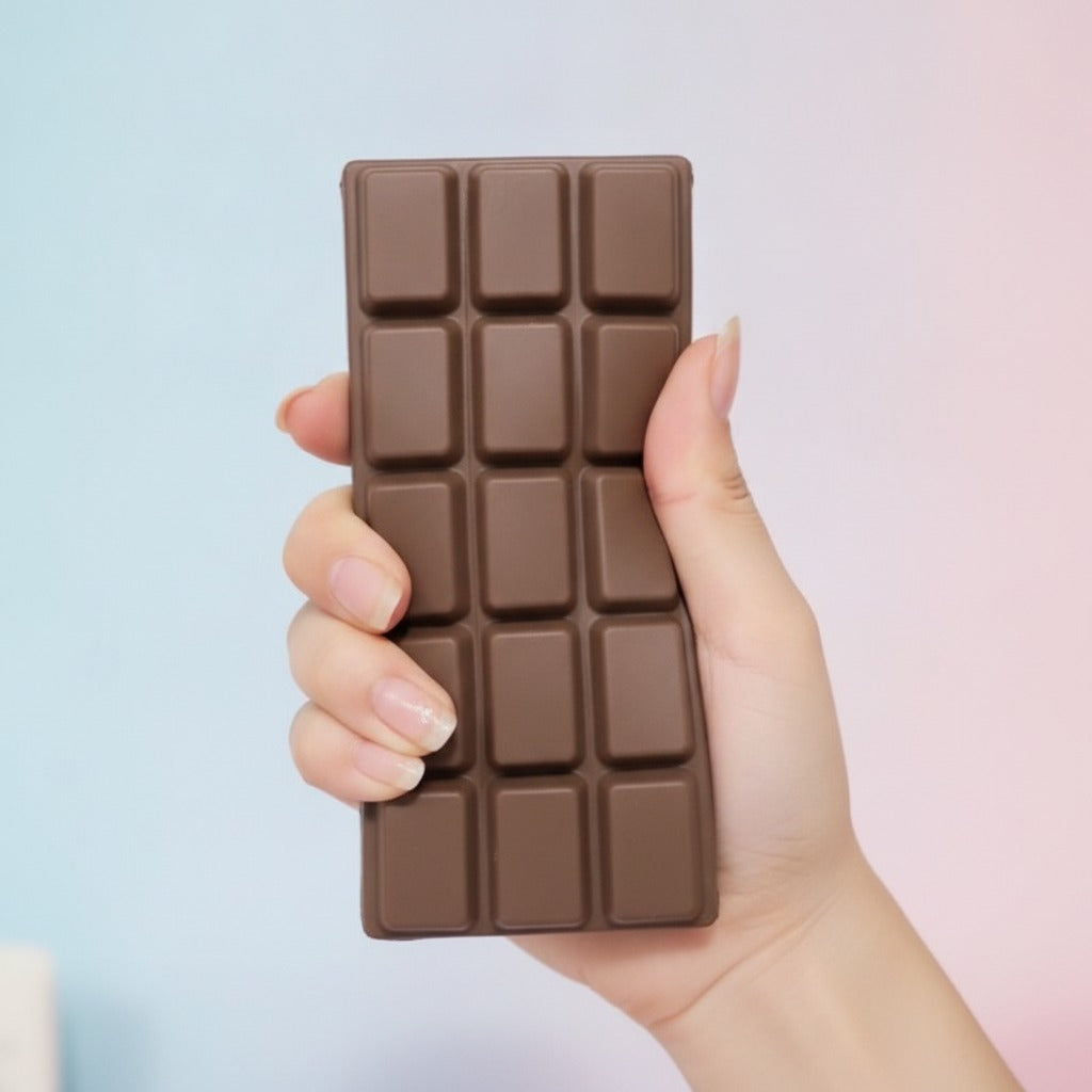 Chocolate Bar Pop It Fidget Toy - Yellow - squeeze in hand