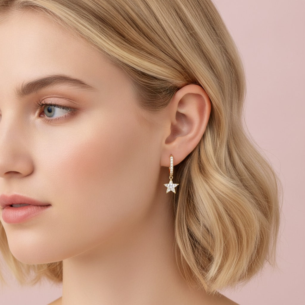 Spike Huggie Hoop Earring - Gold