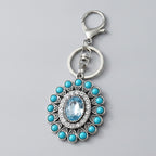 Turquoise Sunburst Charm Keychain - Type 1