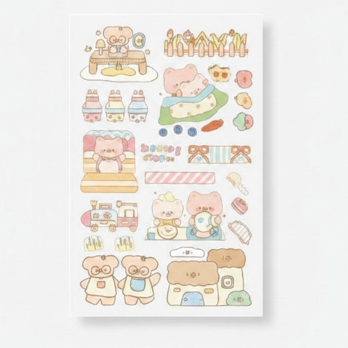 Kawaii Sticker Sheet Set - Piggy Adventure