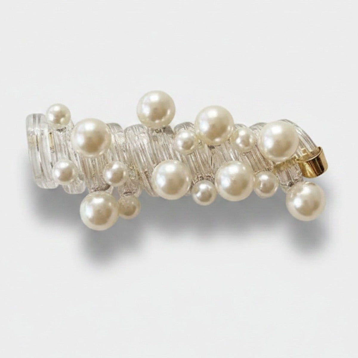 Pearl Beaded Hair Claw Clip Gold – hair accessories (view 1)