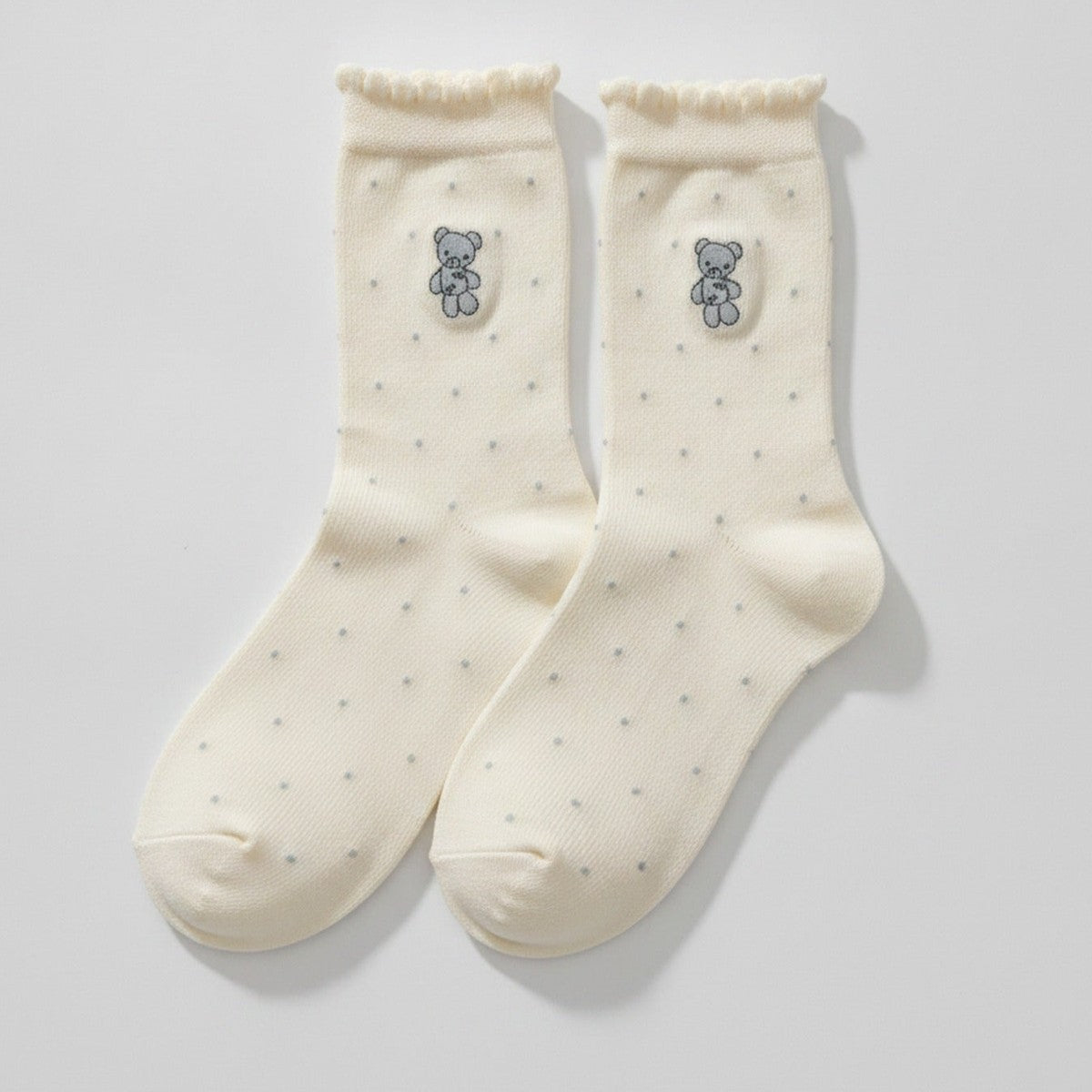 Ivory Polka Dot Crew Socks – apparel accessories (view 1)