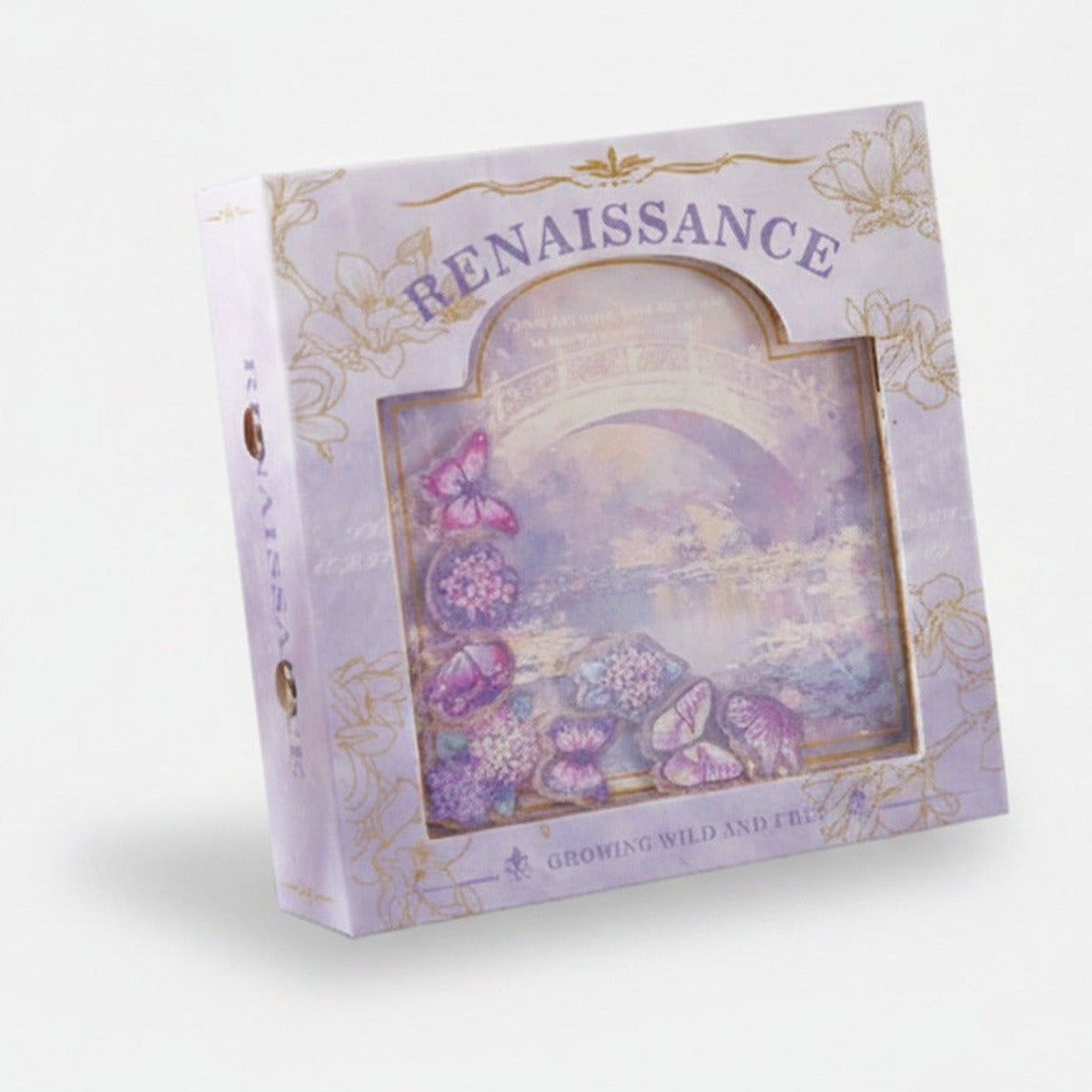 Purple Butterfly Flower Stationery Box (view 1)