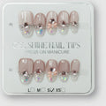 Gel Shine Nail Tips Set - Nude Sparkle