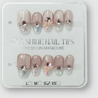 Gel Shine Nail Tips Set - Nude Sparkle
