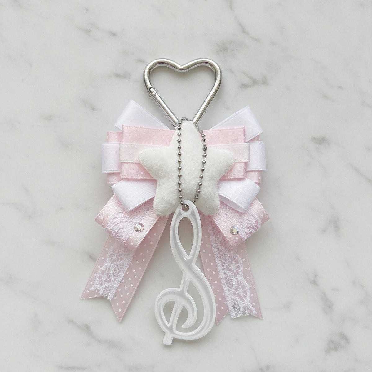 Butterfly Bow Bag Charm - Pink