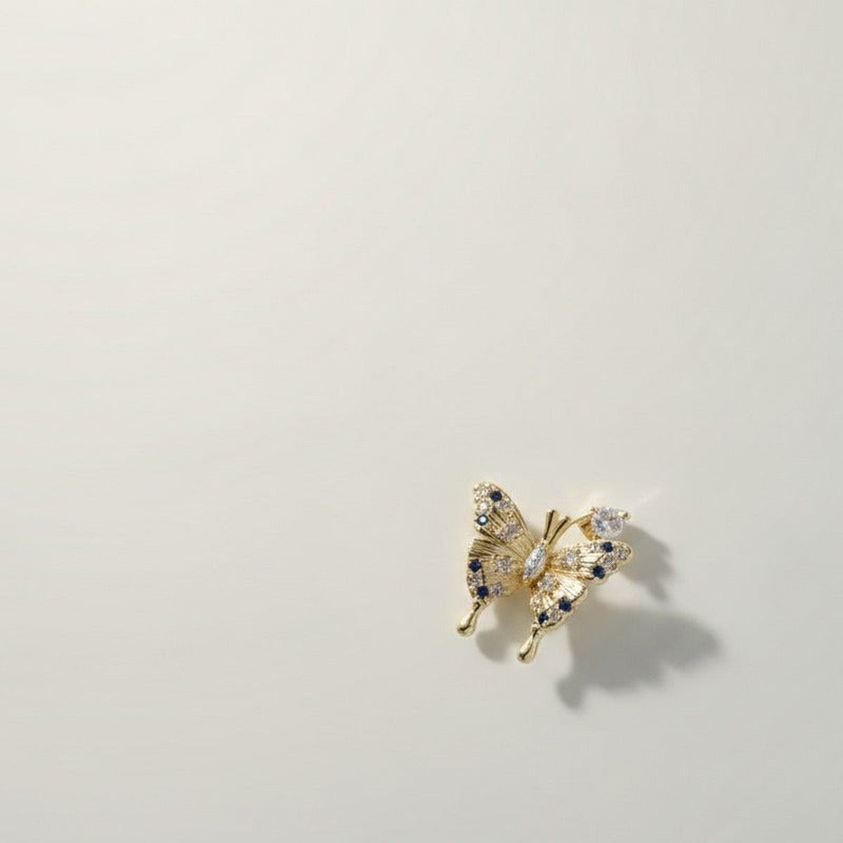Sparkling Butterfly Crystal Open Ring – jewelry (view 1)