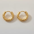 Chunky Textured Gold Hoop Earrings – jewelry (view 1)