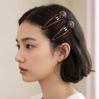 Sparkle Bead Hair Clip Set Brown Sparkle