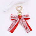 Strawberry Heart Charm Keychain - Classic Red