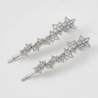Star Rhinestone Hair Clips Silver Set – hair accessories (view 1)