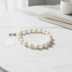 Bumpy Pearl Beaded Keychain - Cream Pearl
