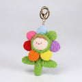 Smiley Flower Crochet Keychain - Rainbow