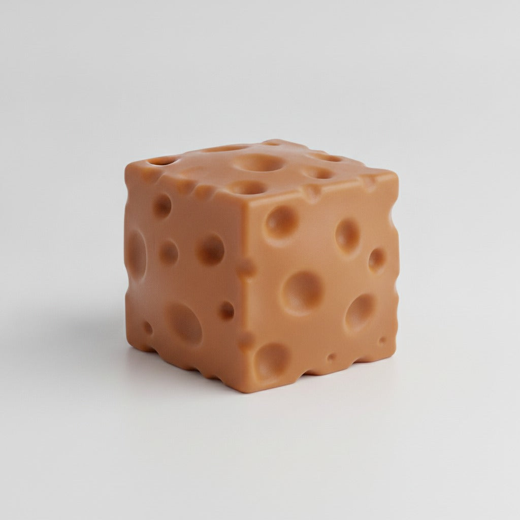 Peanut brown crispy cheese cube squishy - front