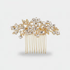 Crystallized Flower Hair Comb Gold