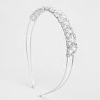 Crystal Pearl Padded Headband - Silver Pearl