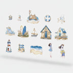 Seaside Holidays Sticker Sheet Set Blue – stationery (view 1)