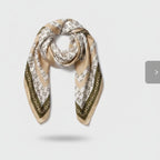 Chain Link Print Square Scarf Beige – scarves & belts (view 1)