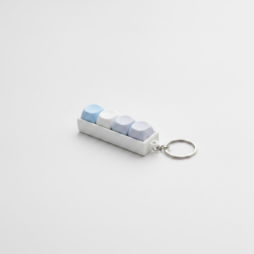 Mini Keyboard Keys Keychain - Baby Blue