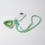 Braided Lanyard Phone Sling with Pouch - Adjustable Mint Green Beige Long Rope Pouch Green Charm – tech (view 1)