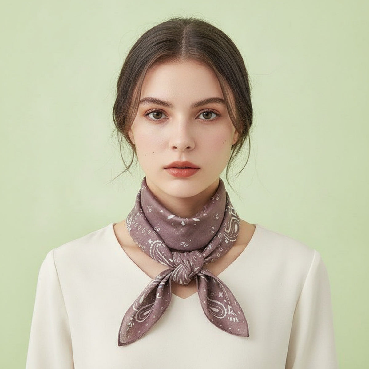 Classic Bandana Wrap Scarf - Cream