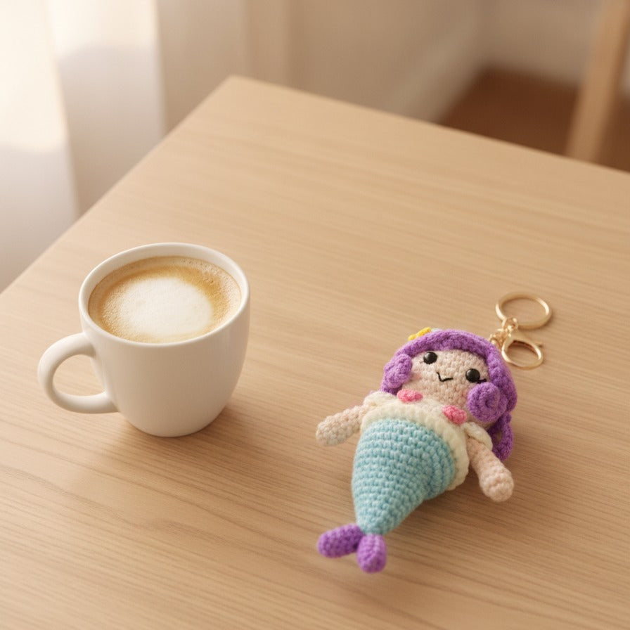 Mini Crochet Keychain DIY Kit - Mermaid