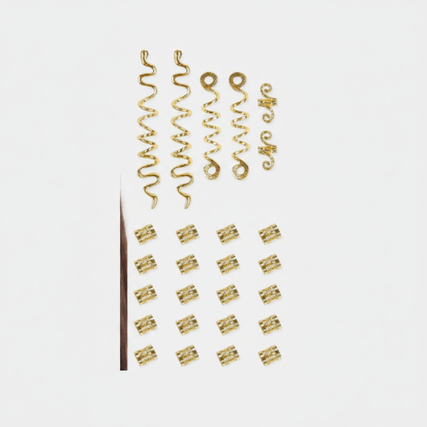 Gold Spiral Hair Clips Assorted Set Gold
