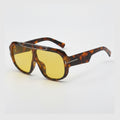 Tortoise Shell Oversized Aviator Sunglasses with Lenses - Tortoiseshell Frame Yellow Lens – eyewear (view 1)