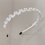 Pearl Beaded Padded Headband White – hair accessories (view 1)