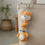Cartoon Mix Animal Doll Keychain - Brown&White Shiba Inu