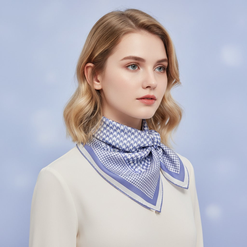 Classic Houndstooth Scarf Wrap - Periwinkle