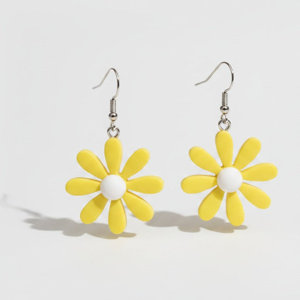 Daisy Dangle Earrings - Yellow Daisy