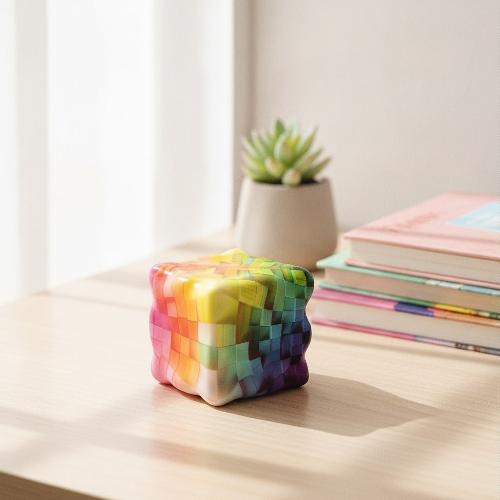 Rainbow Gradient Fidget Toy Cube - Mini Rainbow Gradient