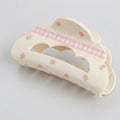 Cream Floral Pearl Hair Claw Clip – hair accessories (view 1)