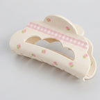 Cream Floral Pearl Hair Claw Clip – hair accessories (view 1)