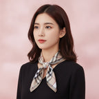 Plaid Lightweight Scarf Wrap - Beige Plaid
