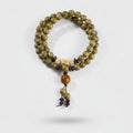 Wooden Beaded Bracelet With Amber Charm Tassel – jewelry (view 1)